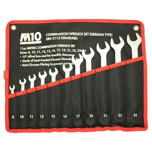 11-Piece Metric Combination Wrench Set (8–24Mm) With Storage Bag 1
