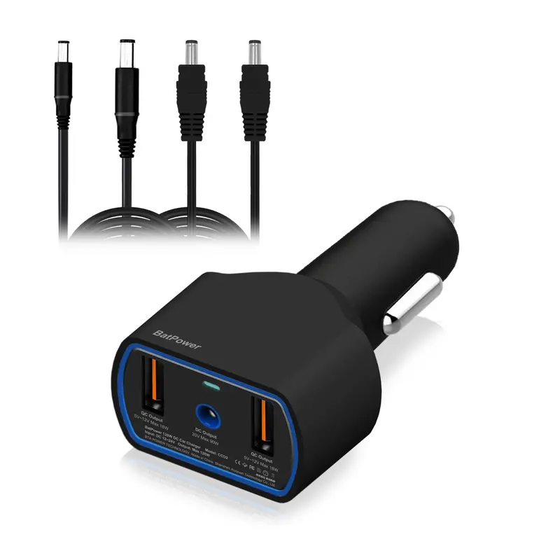 120W Dell Laptop Car Charger – Pd 3.0 Usb-C Vehicle Power Adapter (12V–24V Dc) For Xps, Latitude & Inspiron 1