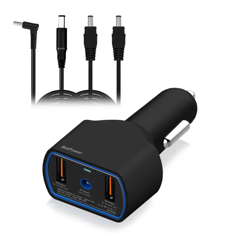 120W Hp & Asus Laptop Car Charger – Pd 3.0 Usb-C In-Vehicle Adapter (12V–24V Dc) For Spectre, Envy & Rog Laptops 1