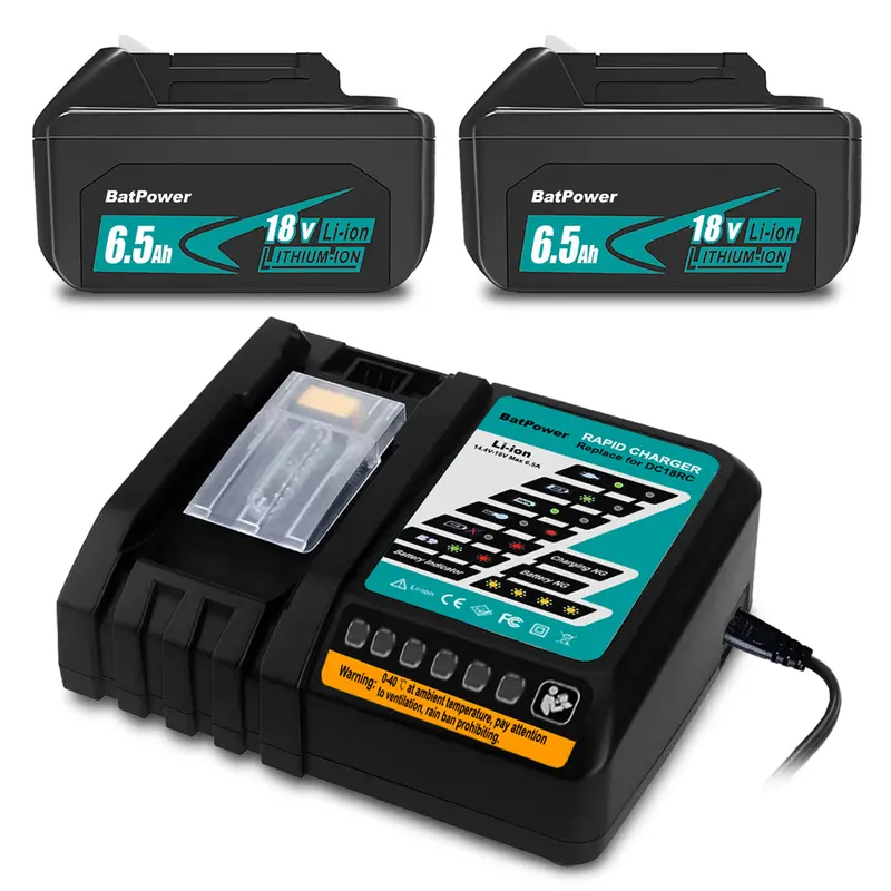 18V Makita Bl1860B Lithium Battery & Charger Kit – 6.5Ah Compatible With Dc18Rc, Bl1850B, Bl1840B, Bl1830B 2