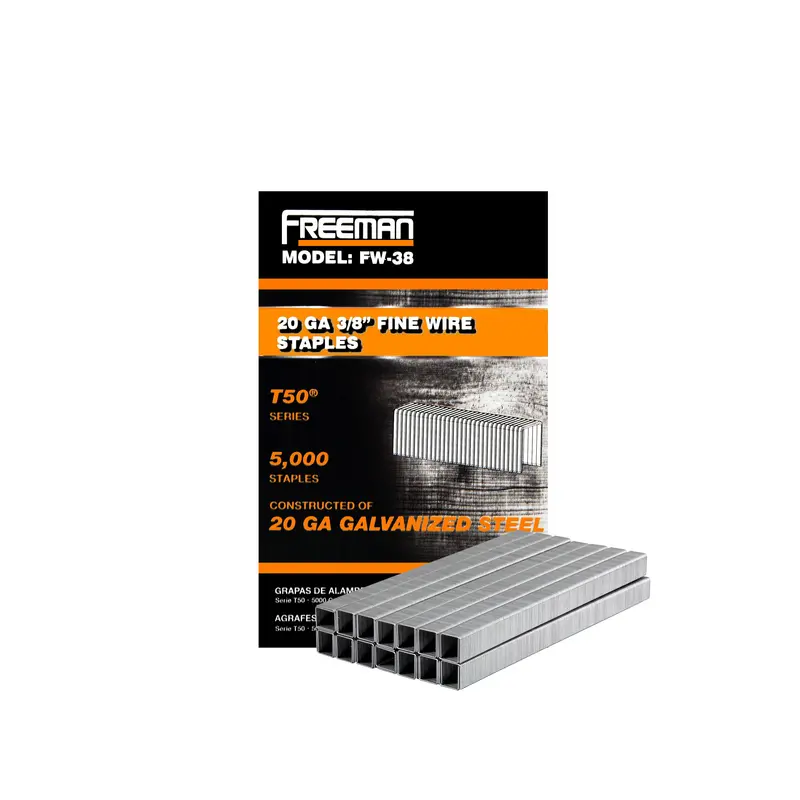 20-Gauge Fine Wire Staples (T50 Style), 1/2-Inch To 3/8-Inch, Glue-Collated (5000-Pack) 2