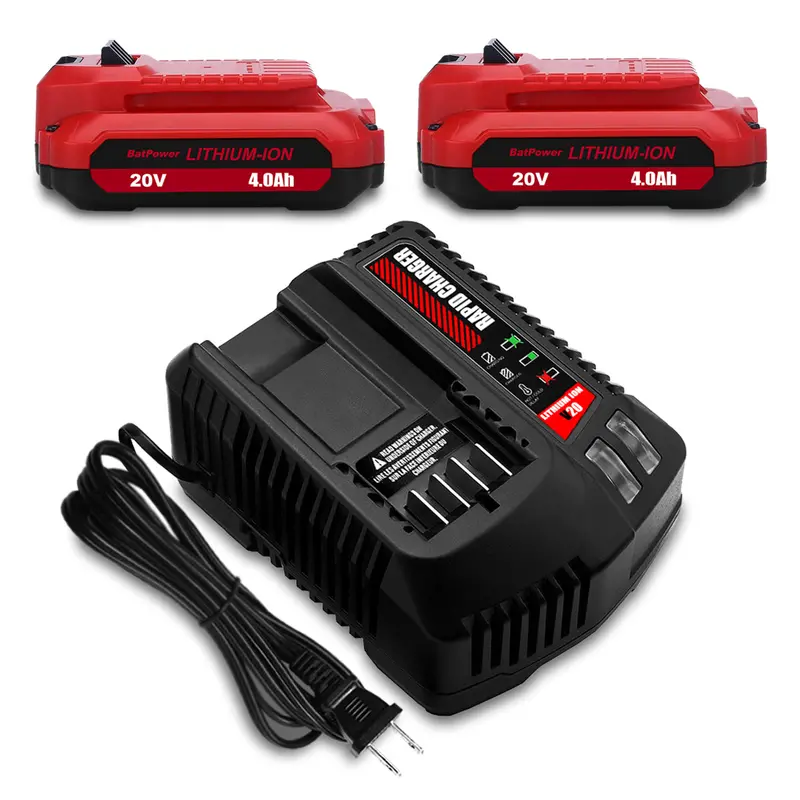 20V Craftsman V20 Compact Battery & Charger Set – 4.0Ah Replacement For Cmcb202, Cmcb104, Cmcb201-2 2
