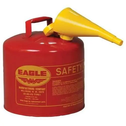 5-Gallon Red Type I Osha-Compliant Safety Can – Gasoline, With Integrated Funnel 1