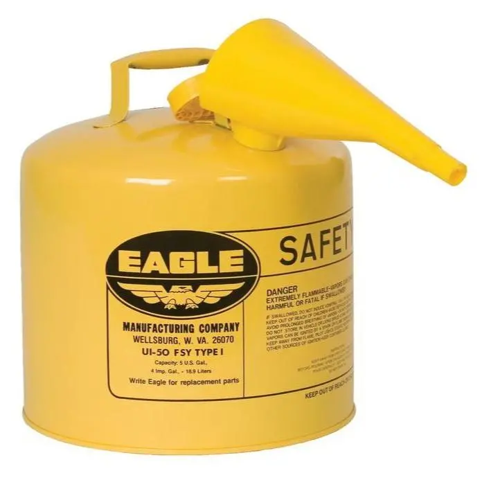 5-Gallon Yellow Type I Osha-Compliant Safety Can – Diesel, With Integrated Funnel 1