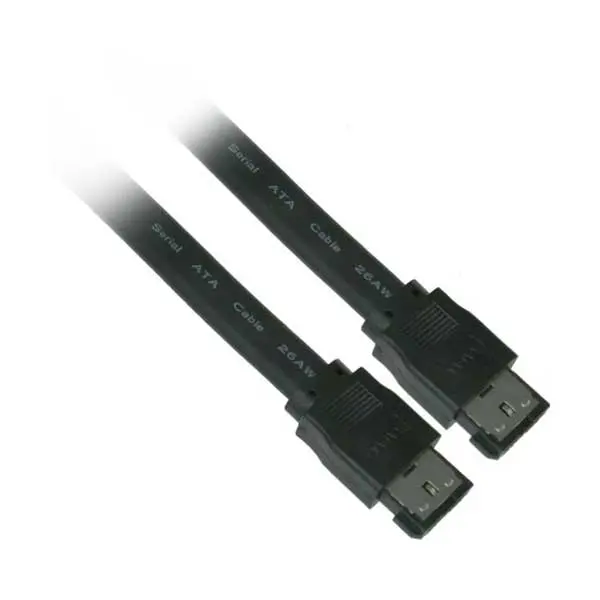 6-Foot Esata External Data Cable – Durable Black Jacket With Strain Relief 1
