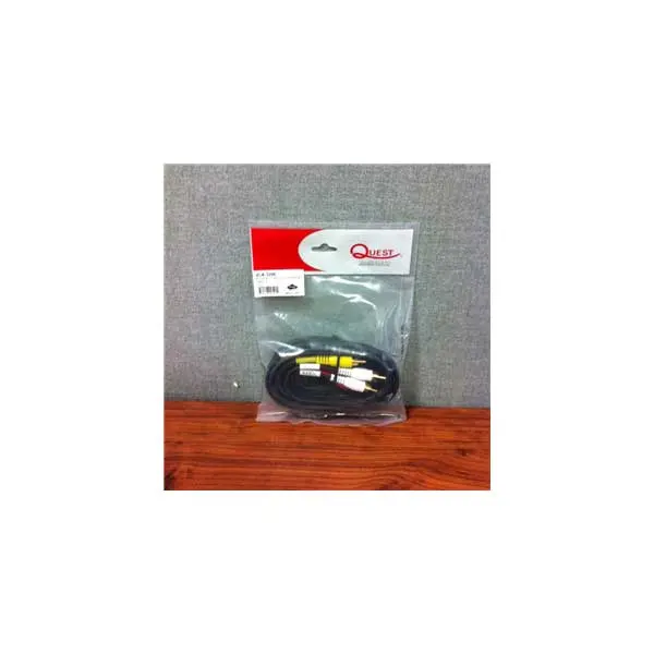 6-Foot Rca Audio/Video Cable – 2-Channel Audio + 1-Channel Video, Compact Design 1
