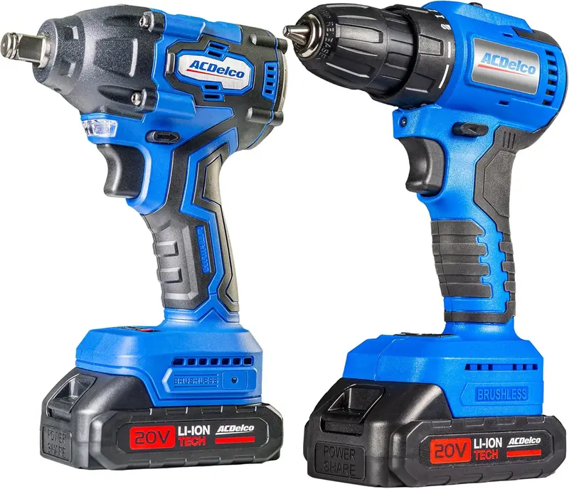 Acdelco Ari20132-K1 20V Brushless Drill And Impact Driver Combo Kit With 2 Batteries & Charger 1