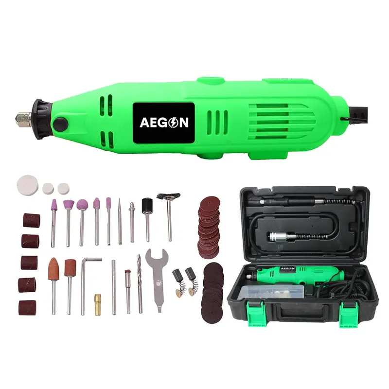 Aegon Ag-Dg130 130W Mini Rotary Die Grinder Kit – 52-Piece Flexible Shaft System For Engraving & Polishing 1