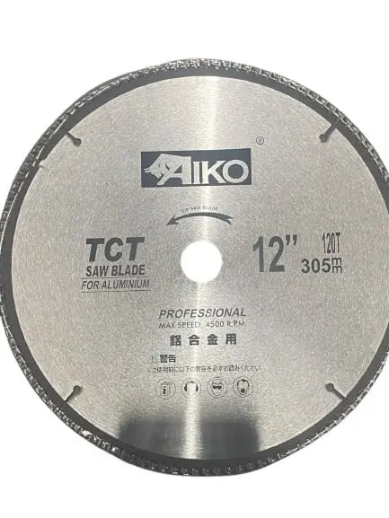 Aiko 12-Inch High-Density Aluminum Cutting Blade – 305Mm, 120-Tooth Tct Blade For Thin Materials (Sba-A305120T) 1