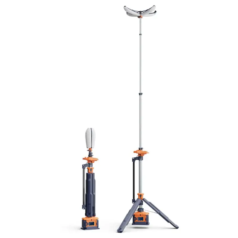 Aiko Apl-300 3.3M Ip66 Portable Led Petal Tower Light – Dual-Bay Charger + 2 Batteries 1