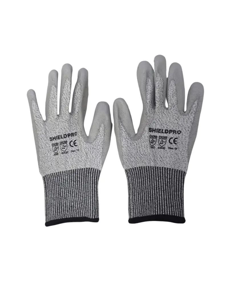 Aiko Glove-Or-Pu-Sh Pu Grey Cut-Resistant Gloves: Level 5 (4543D), 10-Inch, Pack Of 12 Pairs — 10 Packs Per Carton 1
