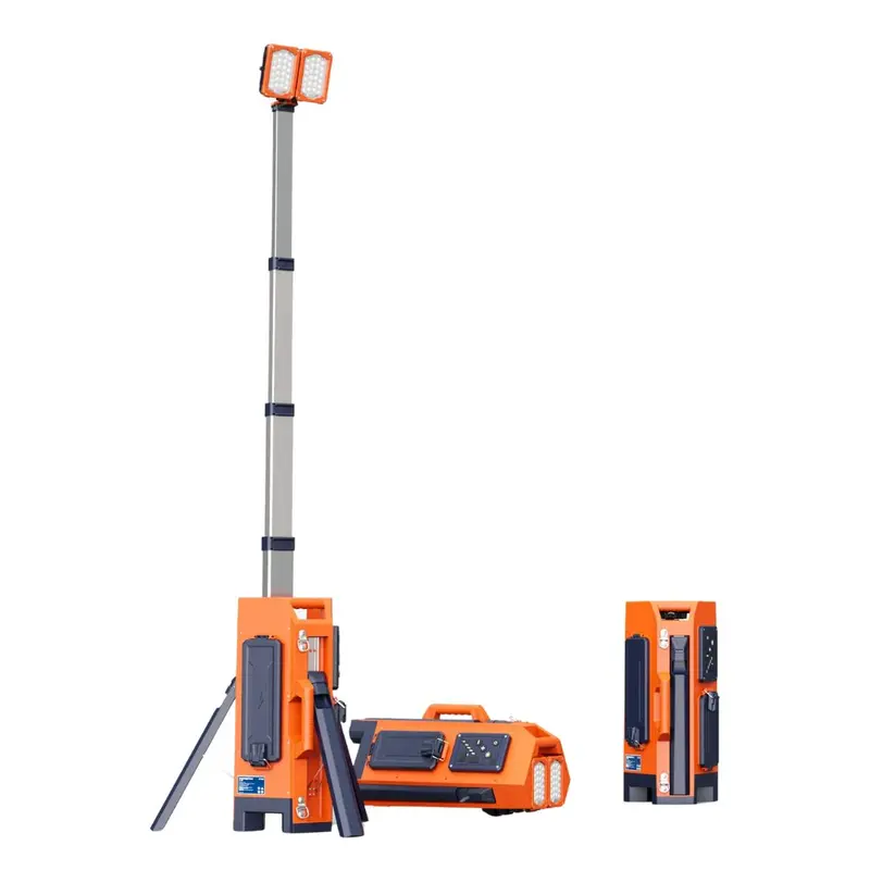 Aiko Ip66 Tower Light – 2.2M Height, Li-Ion Powered, Includes Dual Charger & Large Battery (Model Atl-400-2.2M) 1