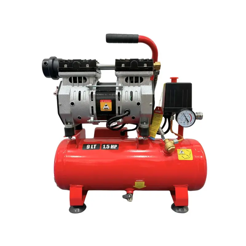 Aiko Oil-Free Silent Air Compressor – 1.5 Hp, 9-Liter Capacity, Red Finish (Gdg09-Red) 1