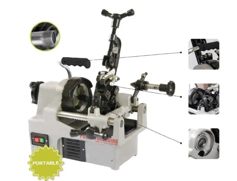 Aiko Tm-Ak-Z1T25Af Portable Pipe Threading Machine — 650W, 240V, 1/2"–1" Capacity 1