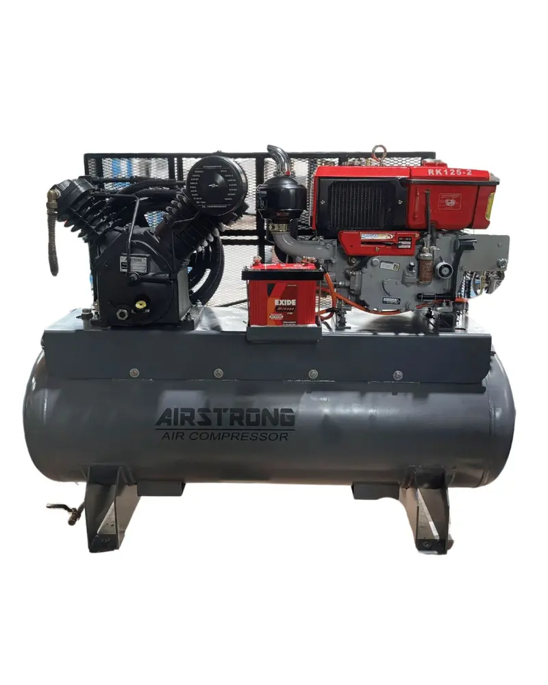 Airstrong Dh100-Rk125 Diesel Air Compressor – 10 Hp, 12 Bar, 28 Cfm, Rk125 Engine 1