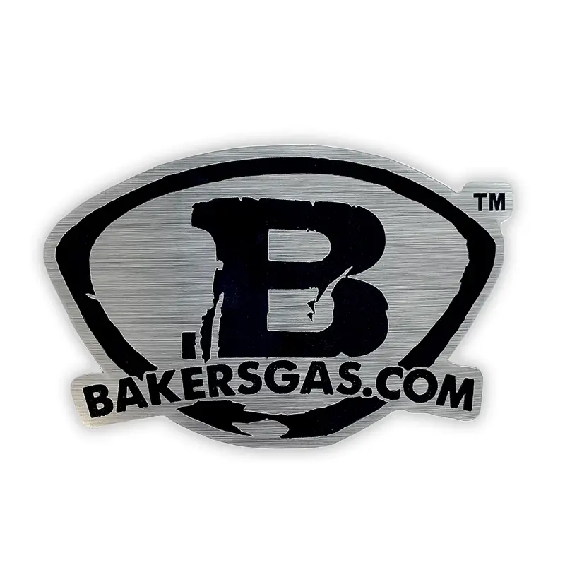 Baker'S Gas Brushed Aluminum Logo Sticker 1