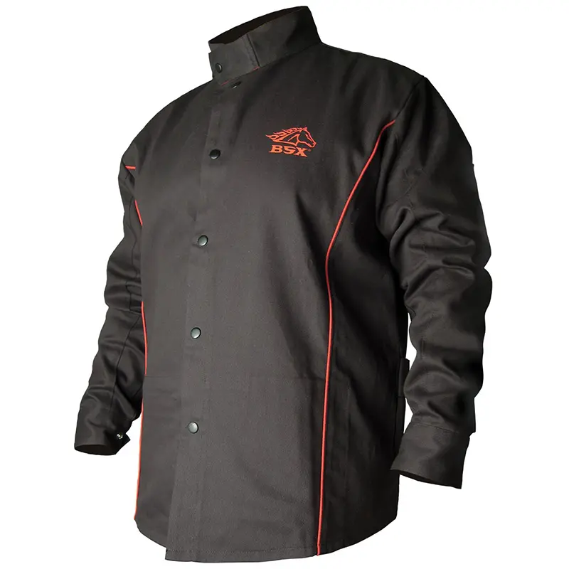 Black Stallion Contoured Fr Welding Jacket – Cotton, Flame-Resistant Design (B9C) 1