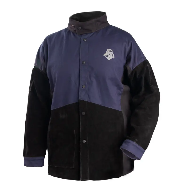 Black Stallion Jh1016-Nb Flame-Resistant Hybrid Welding Jacket (Fr Cotton & Cowhide) 1