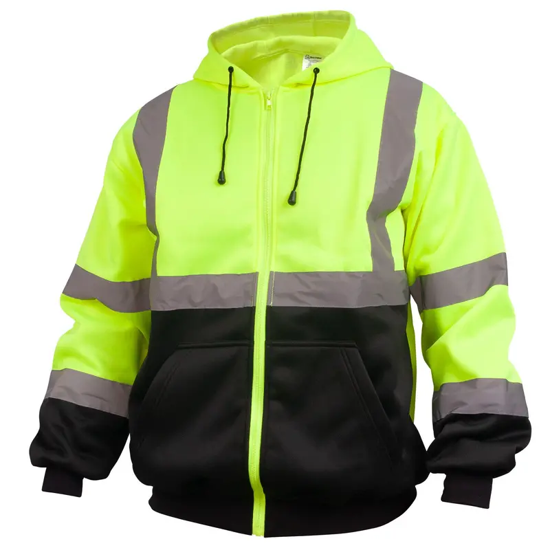 Black Stallion Js3050-Lb High-Visibility Fleece Hooded Full-Zip Sweatshirt 1