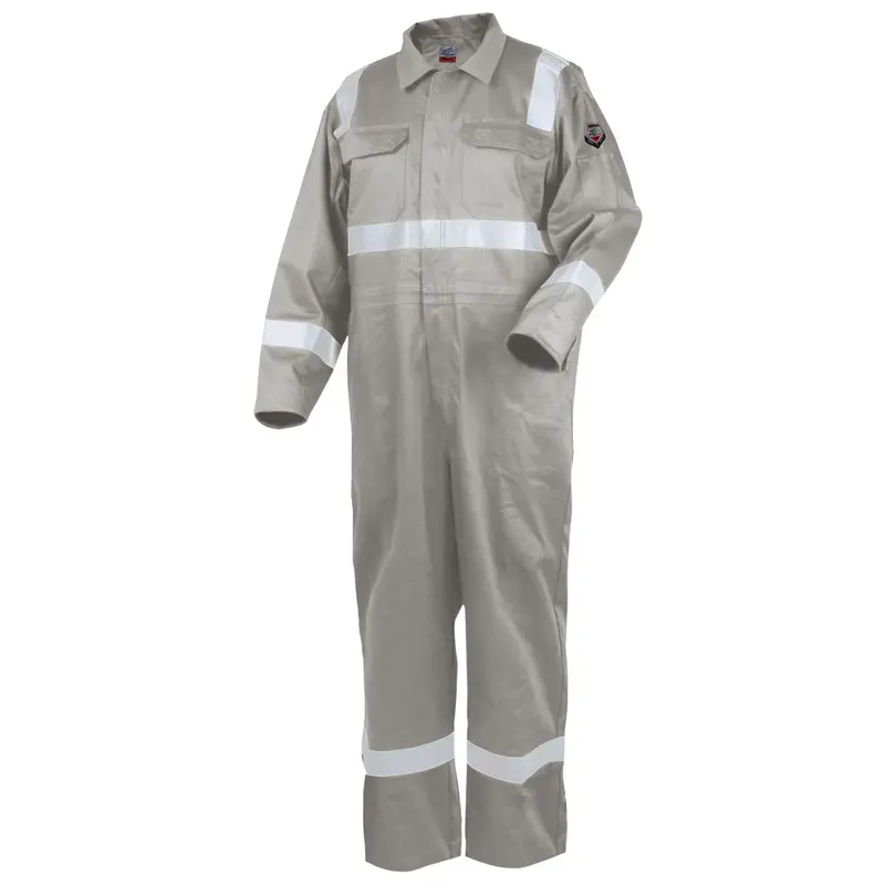 Black Stallion Truguard 300 Fr Reflective Coveralls – Stone, Flame-Resistant + Reflective Trim 1