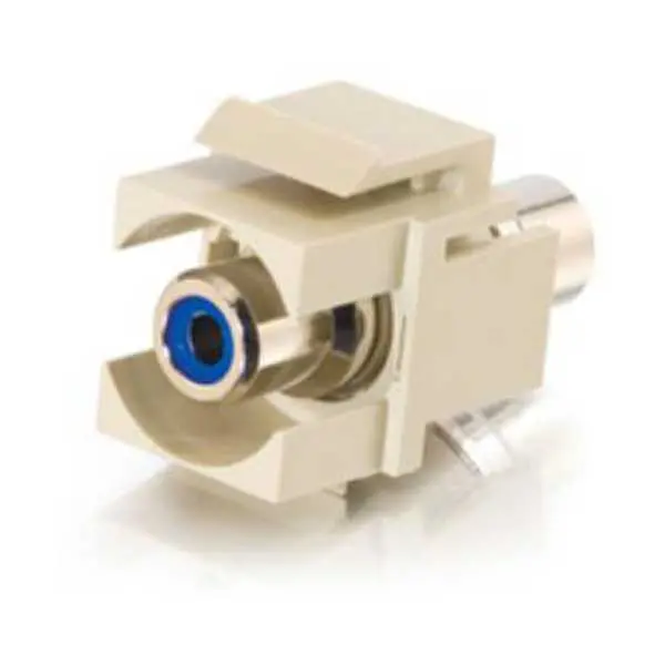 Blue Rca Feed-Through Keystone Module With White Insert 1