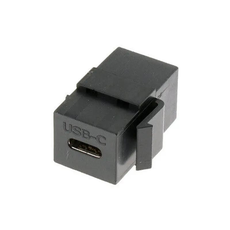 Calrad 72-279 Usb-C 3.1 Feed-Through Keystone Insert – Black, Wall-Plate Compatible 1