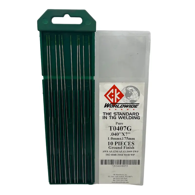 Ck Worldwide Pure Tungsten Electrodes – 10-Pack For General-Purpose Tig Welding 1