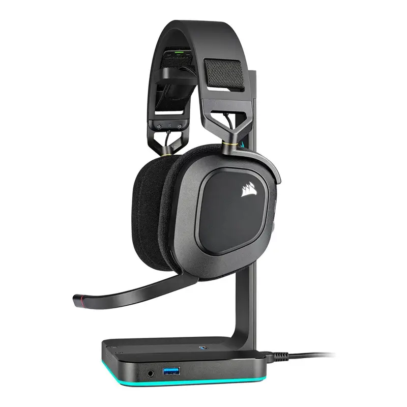 Corsair Hs80 Rgb Wireless Gaming Headset – Carbon Black With Spatial Audio 1