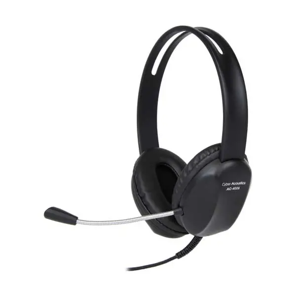 Cyber Acoustics Ac-4006 Usb Stereo Headset Featuring Noise-Canceling Boom Mic 1