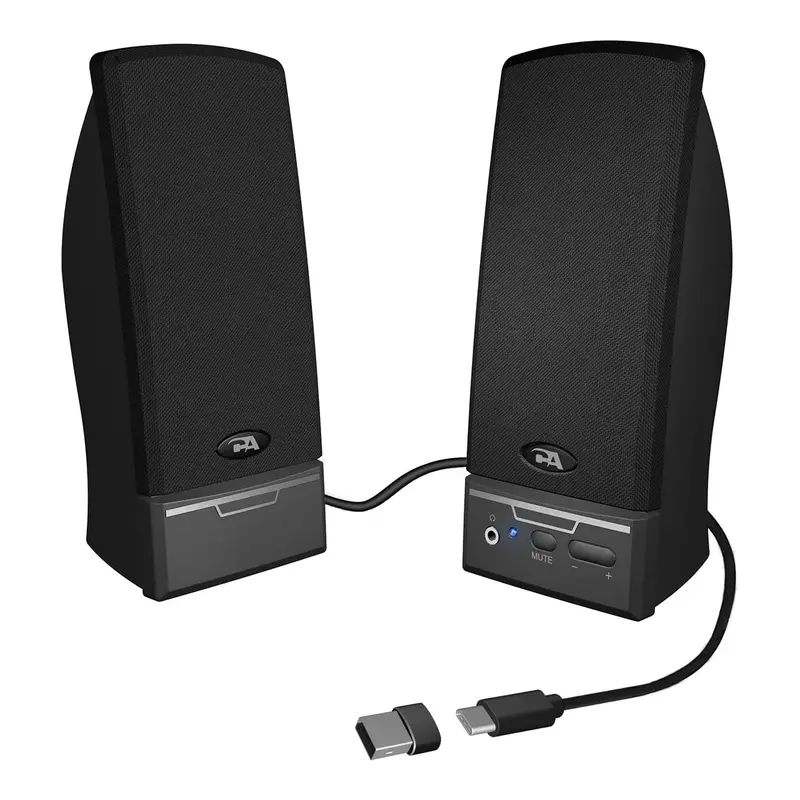 Cyber Acoustics Ca-2014Usb Plug-And-Play Stereo Speaker Set For Desktop – Black 1