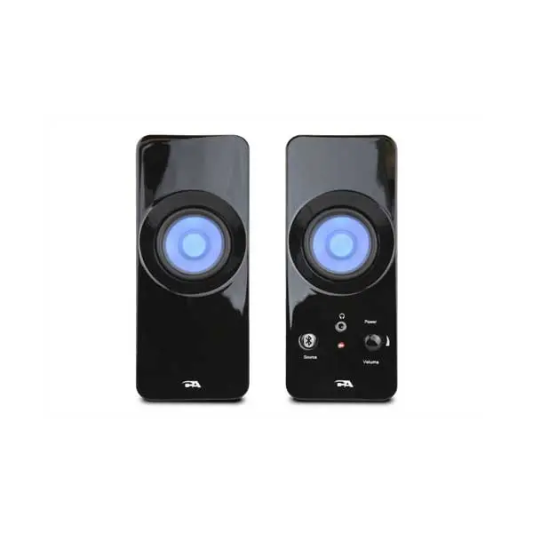 Cyber Acoustics Ca-2806Bt Curvelight Bluetooth Speaker System – 2.0 Channel, Powered, With Built-In Mute Control 1