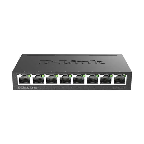 D-Link Dgs-108 8-Port Gigabit Unmanaged Desktop Switch – Metal Enclosure With Qos Support 1