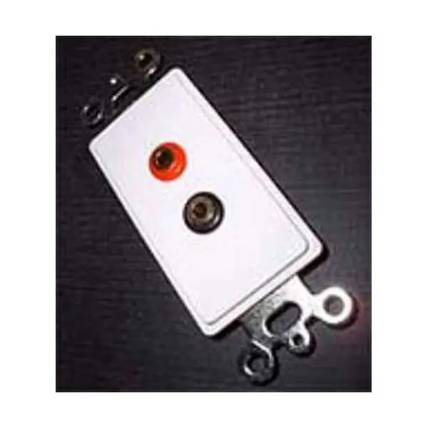 Designer Wall Plate Insert: Dual Gold Banana Jacks (One Red, One Black) 1