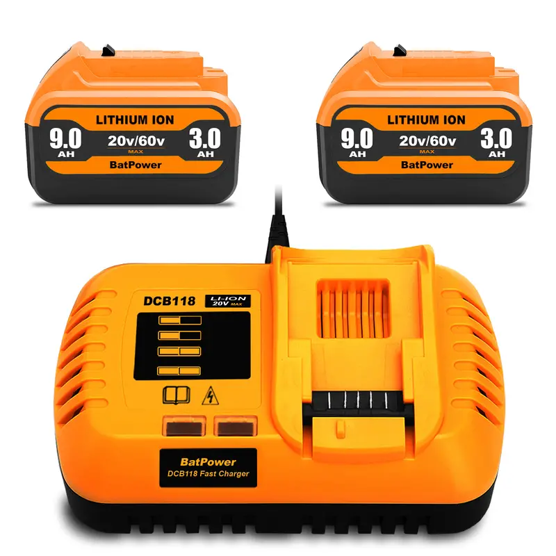 Dewalt 20V/60V 9.0Ah Dual-Voltage Battery & Charger Kit – Dcb118X1/Dcb606/Dcb609 Compatible 2