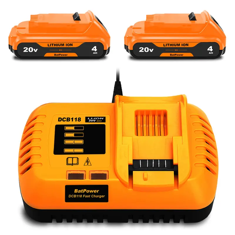 Dewalt 20V Max 4.0Ah Compact Lithium Battery & Charger Kit – Dcb240 Replacement, Dcb118-Compatible 2