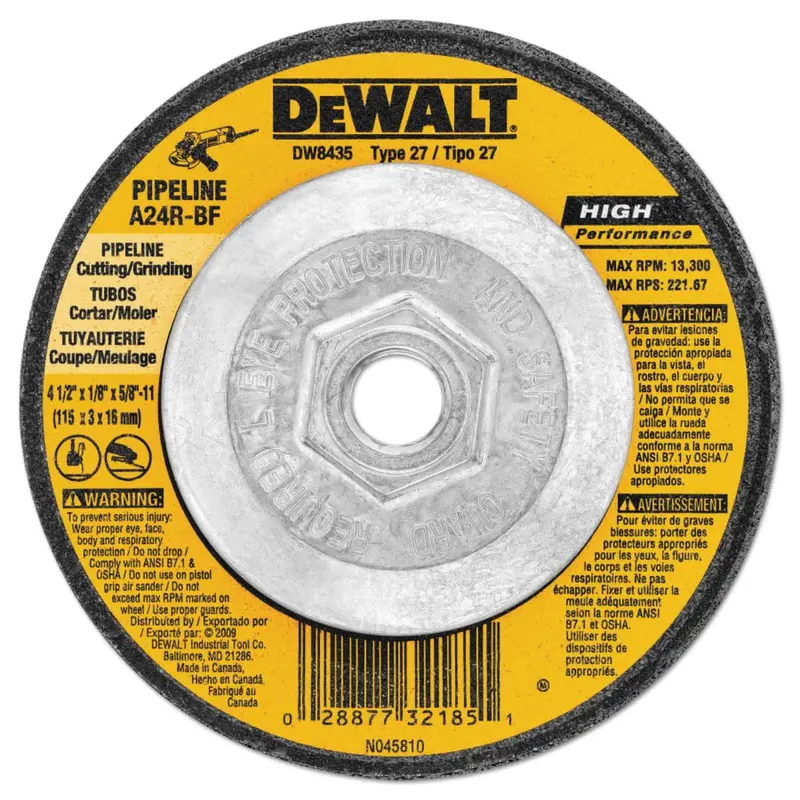 Dewalt 4.5-Inch Type 27 Hp Grinding Wheel – 5/8-11 Thread, 10-Pack 1
