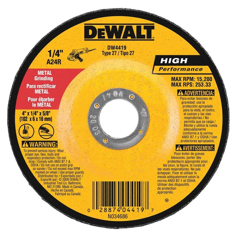 Dewalt 4-Inch Type 27 Grinding Wheel – 5/8-11 Thread, Pack Of 25 1