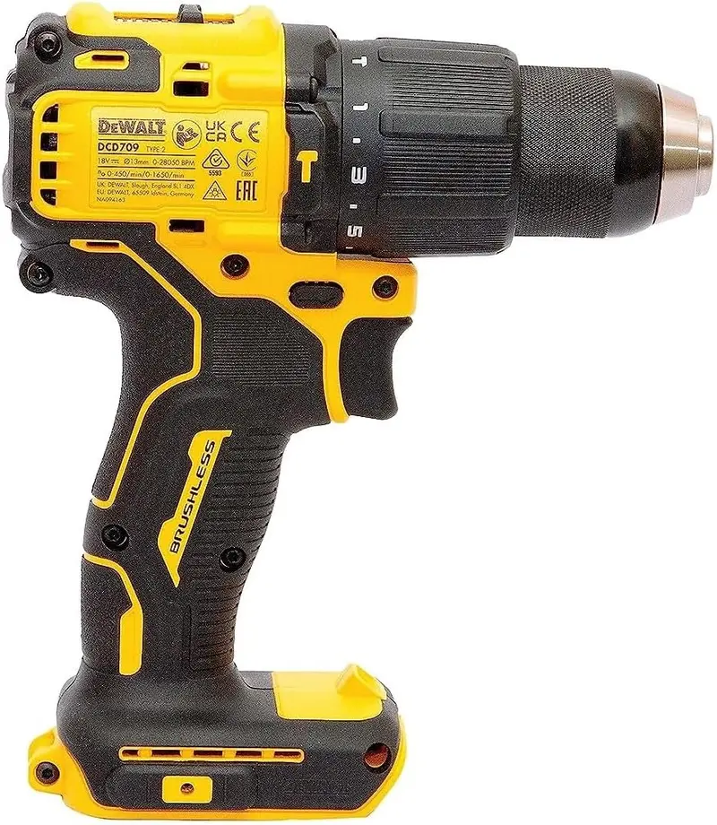 Dewalt Dcd709N-Xj 18V Xr Brushless Compact Hammer Drill – Bare Tool (No Battery) 1