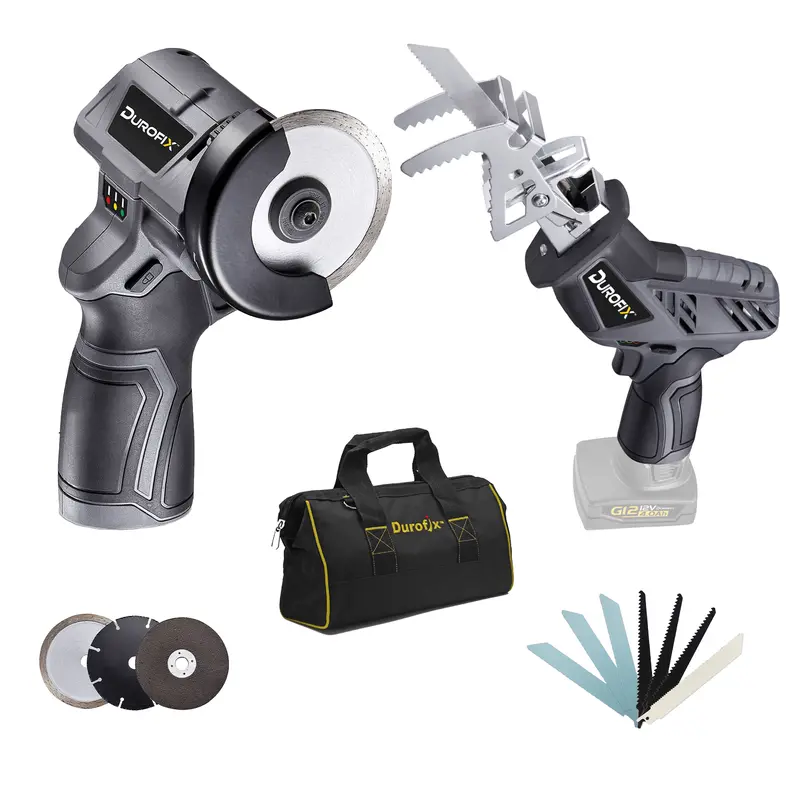 Durofix G12 12V Cordless Reciprocating Saw With 3-Inch Cut-Off Function | Battery-Powered Tool Kit Including Charger And Li-Ion Battery 1