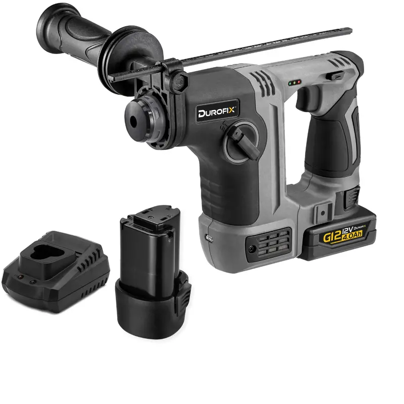 Durofix Ry1204-P2G G12 Brushless Rotary Hammer Drill Kit – 1.3J Impact Energy, Dual-Battery Setup 1