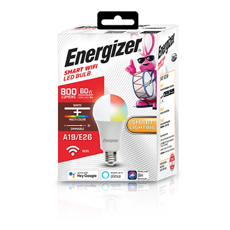 Energizer Eac2-1002-Rgb Smart A19 Led Bulb — Wi-Fi, Multi-White & Rgb, E26 Base 1