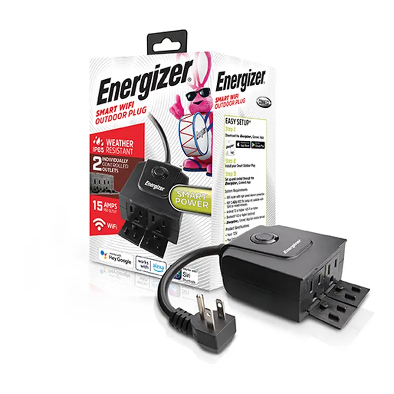Energizer Eox3-1002-Blk Second-Generation Smart Wi-Fi Outdoor Power Plug 1