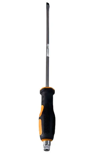 Go-Tru Dual-Size Flathead Screwdriver – 10" And 12", Orange Handle, Model Sd-Ym-Tr 1