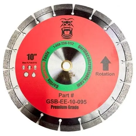 Gorilla Gsb-Ee-10-095 10-Inch Early-Entry Diamond Blade For Concrete 1
