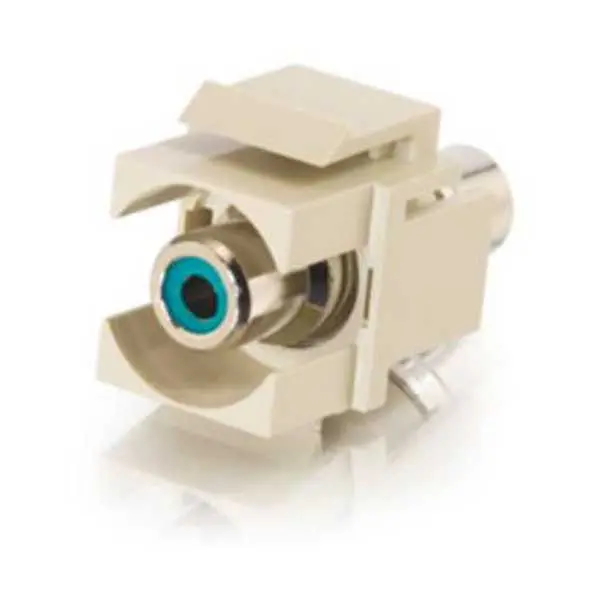 Green Rca Feed-Through Keystone Module With White Insert 1
