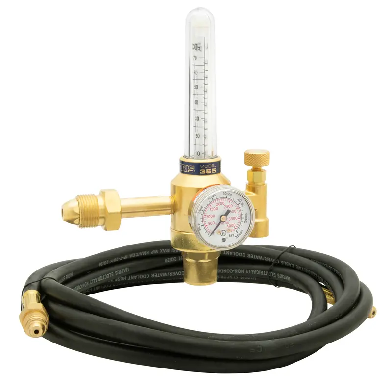 Harris Model 355-2Ar-58010 Flowmeter Regulator With Attached Hose 1
