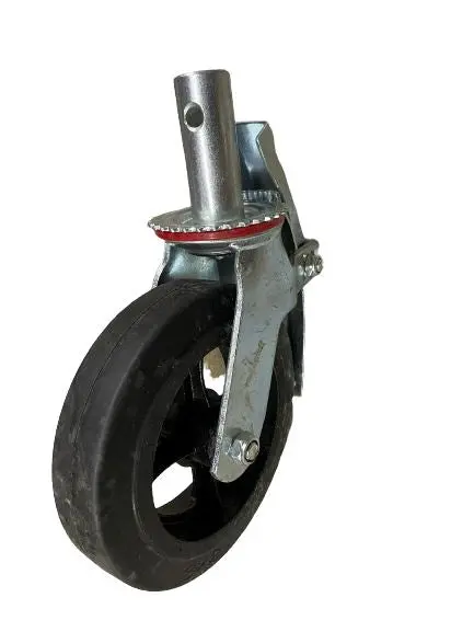 Heavy-Duty Black Rubber Scaffolding Caster Wheel – Compatible With 6" & 8" Frames 1