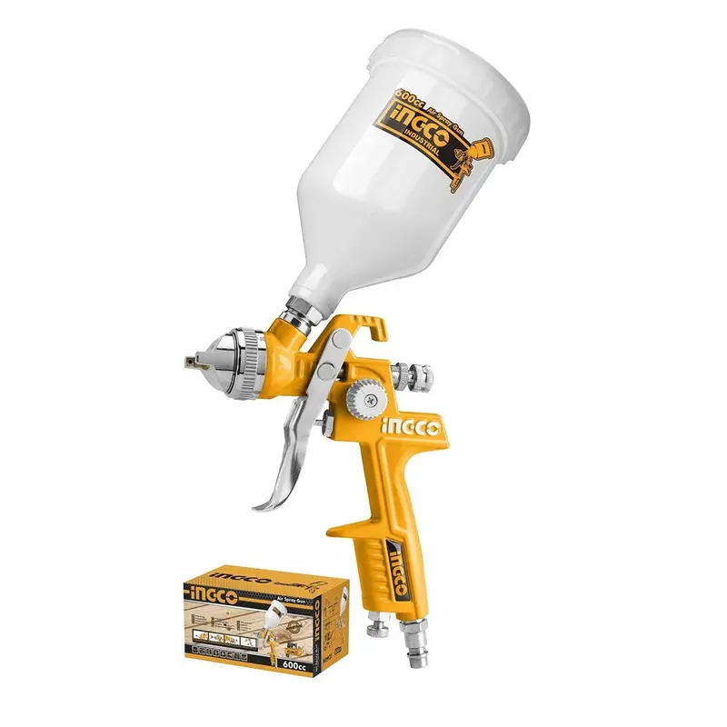 Ingco Asg1061 Hvlp Electric Spray Gun – 600Cc Capacity, 1.4Mm Nozzle, 180–250Mm Spray Fan, Professional Finish 1