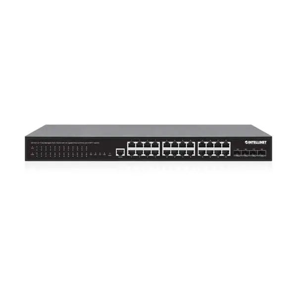Intellinet 28-Port L2+ Managed Poe+ Switch – 24X Gigabit Ethernet + 4X Sfp+ Uplinks 1