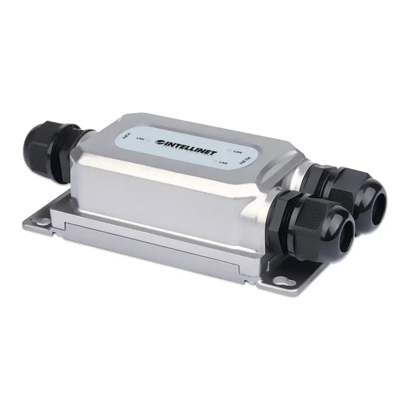 Intellinet 561648 Outdoor Poe++ Extender – 2-Port Vandal-Resistant Gigabit Ethernet Repeater 1